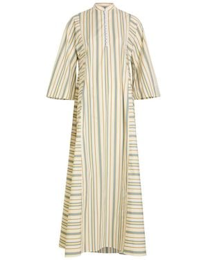 Thierry Colson Rachel Striped Cotton Maxi Dress - Natural