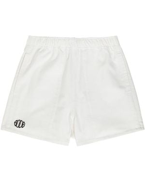 Bode Field Logo-Embroidered Cotton-Twill Shorts - White