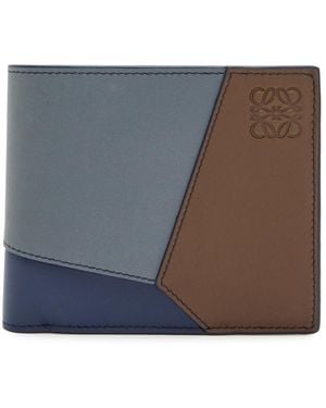 Loewe Puzzle Edge Panelled Leather Wallet - Grey