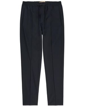 Valentino Straight-Leg Wool-Blend Trousers - Blue