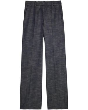 JOSEPH Morrisey Wool-Blend Wide-Leg Trousers - Blue