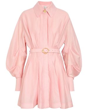 Aje. Murphie Pintuck Woven Mini Shirt Dress - Pink