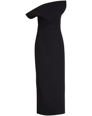 KHAITE Cato Strapless Woven Midi Dress - Black