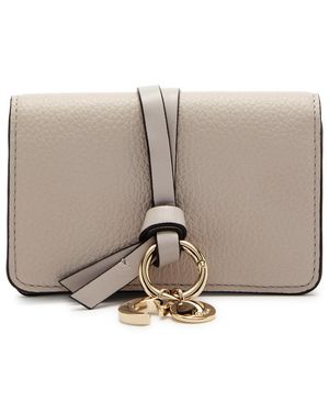 Chloé Alphabet Leather Card Holder - Black