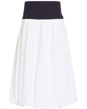 Les Vacances d'Irina Jupe Bouffante Pleated Cotton Midi Skirt - Black