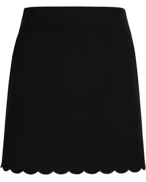 Chloé Scalloped Stretch-Cotton Mini Skirt - Black