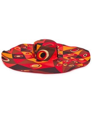PUCCI Printed Wide-Brimmed Cotton Sun Hat - Red