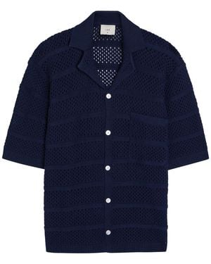 CHE Desiderio Open-Knit Cotton Shirt - Blue