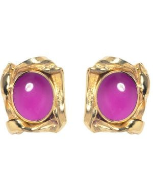 Completedworks Resin And 18Kt-Plated Stud Earrings - Pink