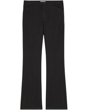 Vince Flared-Leg Stretch-Cotton Trousers - Black