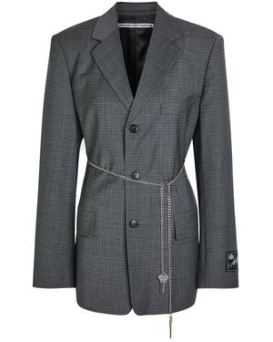 Alexander Wang Chain-Embellished Wool-Blend Blazer - Black