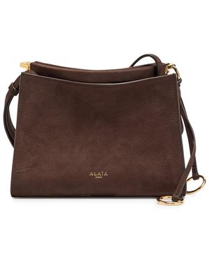 Alaïa Nubuck Small Shoulder Bag - Brown