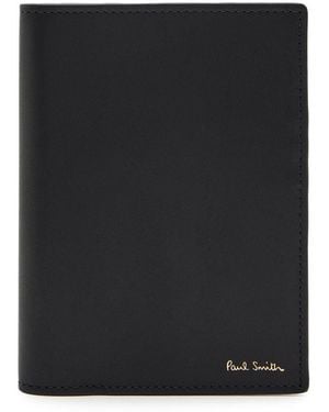 Paul Smith Logo Leather Passport Holder - Black