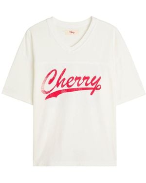 CHERRY LA Logo-Print Panelled Cotton T-Shirt - White