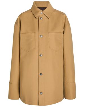 ARMARIUM Tiberio Suede-Trimmed Cotton Jacket - Natural