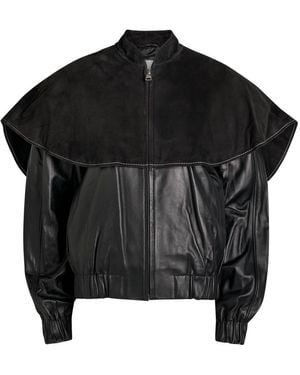 JW Anderson Cape-Effect Leather Jacket - Black