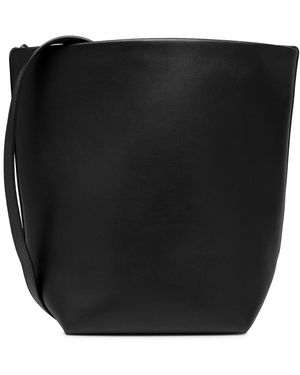 The Row N/s Medium Leather Tote - Black