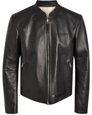 Tom Ford Stand-Collar Leather Biker Jacket - Black