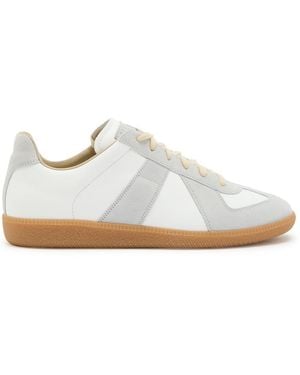Maison Margiela Replica Paneled Leather Sneakers - White