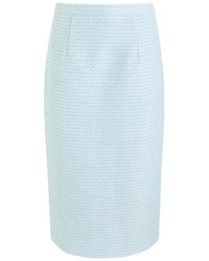 Roland Mouret Tweed Midi Skirt - Blue