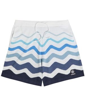 Sandbanks Striped Cotton Shorts - Blue
