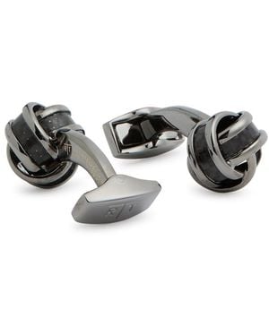 Tateossian Knot Gunmetal Cufflinks - Black