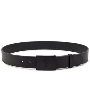 Polo Ralph Lauren Logo-Plaque Leather Belt - Black