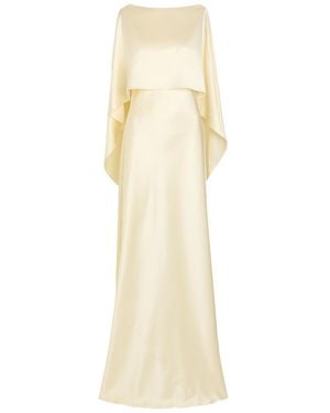 Heirlome Anna Cape Silk Maxi Dress - Natural