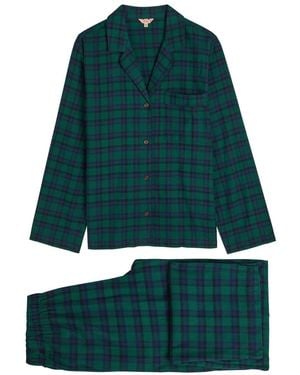 Eberjey Plaid Flannel Pyjama Set - Green