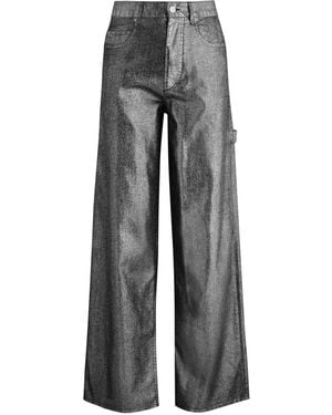 Isabel Marant Cover Metallic Wide-Leg Jeans - Grey