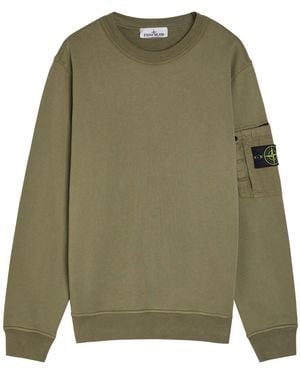 Stone Island Logo Cotton Sweatshirt - Green