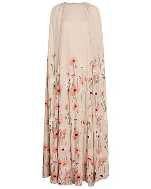 BERNADETTE Minnie Cape-Effect Crepe Maxi Dress - Natural