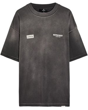 Represent X Oasis Owners Club Cotton T-Shirt - Grey