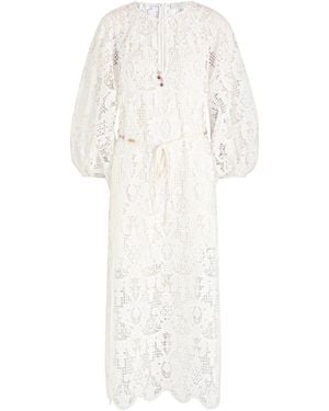 Zimmermann Coco Guipure-Lace Midi Dress - White