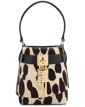 Givenchy Shark Lock Micro-Print Calf Hair Bucket Bag - Black