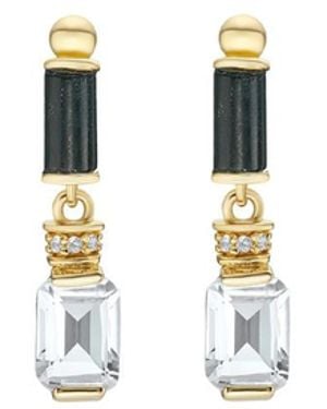 V By Laura Vann Laura Vann Embellished 18Kt Vermeil Drop Earrings - White