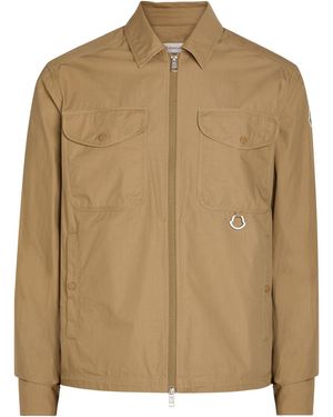 Moncler Cotton-Poplin Overshirt - Brown