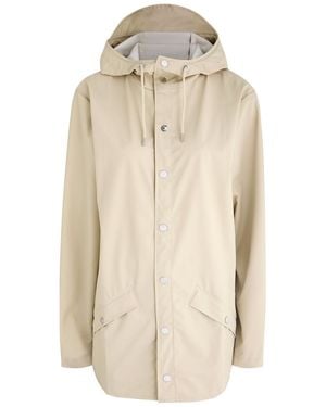 Rains Hooded Rubberised Jacket - Natural