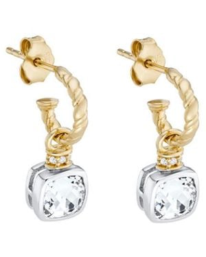 V By Laura Vann Laura Vann Crystal-Embellished 18Kt Vermeil Hoop Earrings - Metallic