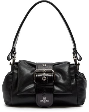 Vivienne Westwood Hazel Leather Shoulder Bag - Black