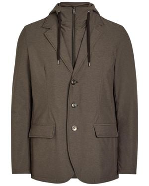 Herno Double-Layer Hooded Woven Jacket - Brown