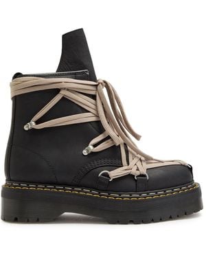 Rick Owens X Dr. Martens Megalace Quad Leather Boots - Black