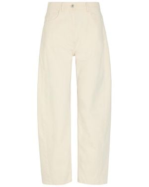 Another Tomorrow Curved Barrel-Leg Jeans - Natural