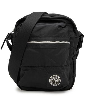 Stone Island Logo-Appliquéd Cross-Body Bag - Black