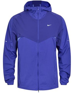 Nike Dri-Fit Hooded Stretch-Nylon Running Jacket - Blue