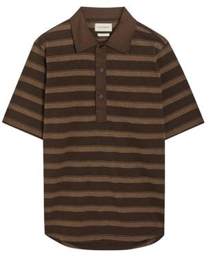 Oliver Spencer Judo Striped Cotton Polo Shirt - Brown