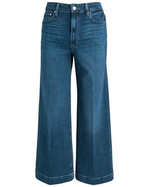 PAIGE Anessa Cropped Wide-Leg Jeans - Blue