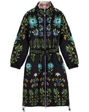 FARM Rio Winter Garden Reversible Floral-Print Shell Jacket - Green