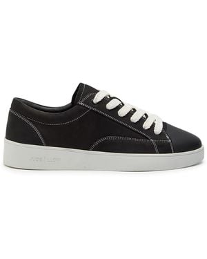 Jude Llow Nico Panelled Nubuck Leather Trainers - Black