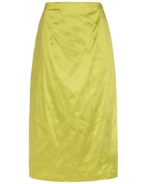 Simone Rocha Sculpted Bustle Taffeta Midi Skirt - Yellow